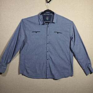 Jean Pierre Mens 5X Lgt Weight Flannel Button Down Long Sleeve Shirt Blue Check